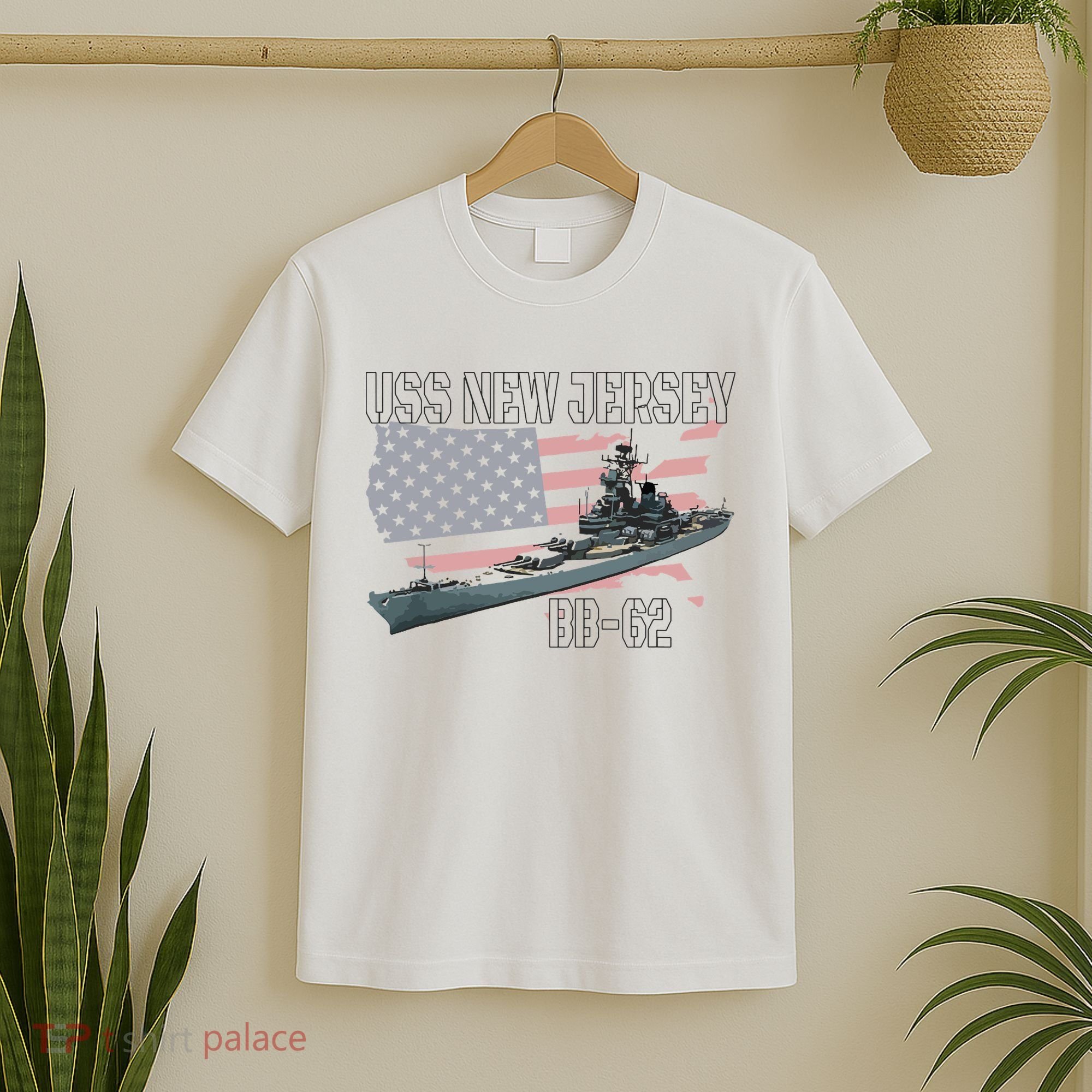 Ww2 American Battleship Uss New Jersey Bb62 Warship Veteran T-Shirt