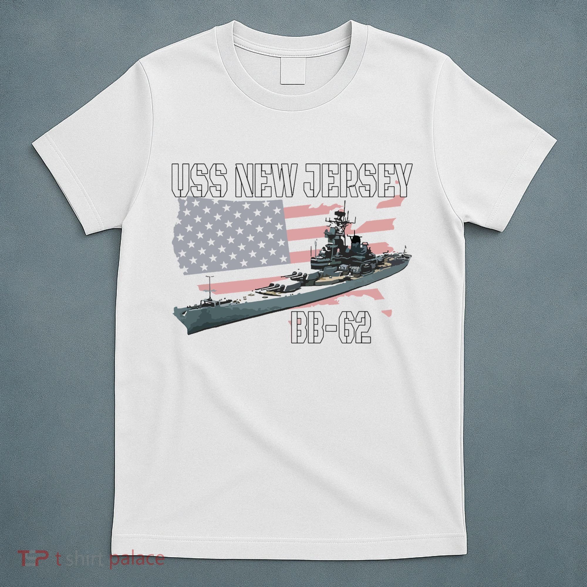 Ww2 American Battleship Uss New Jersey Bb62 Warship Veteran T-Shirt
