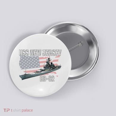 Ww2 American Battleship Uss New Jersey Bb62 Warship Veteran Button