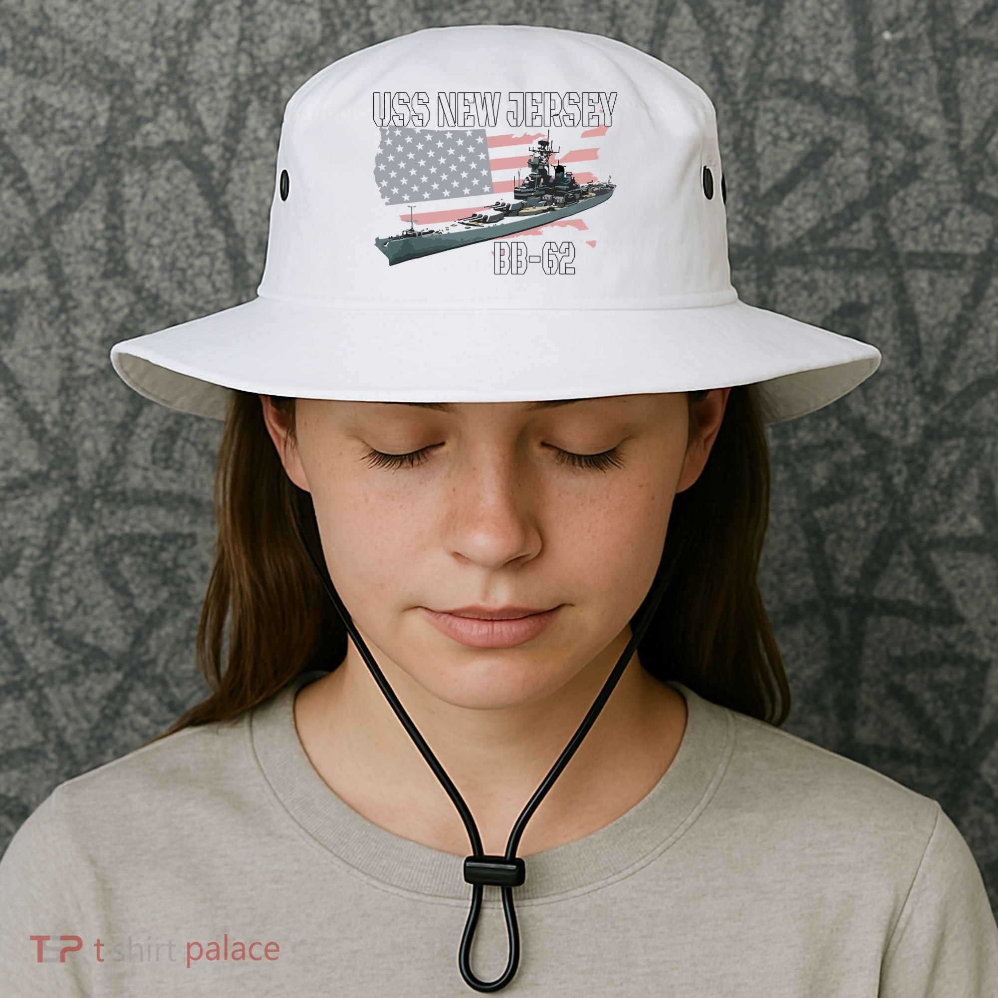 Ww2 American Battleship Uss New Jersey Bb62 Warship Veteran Bucket Hat