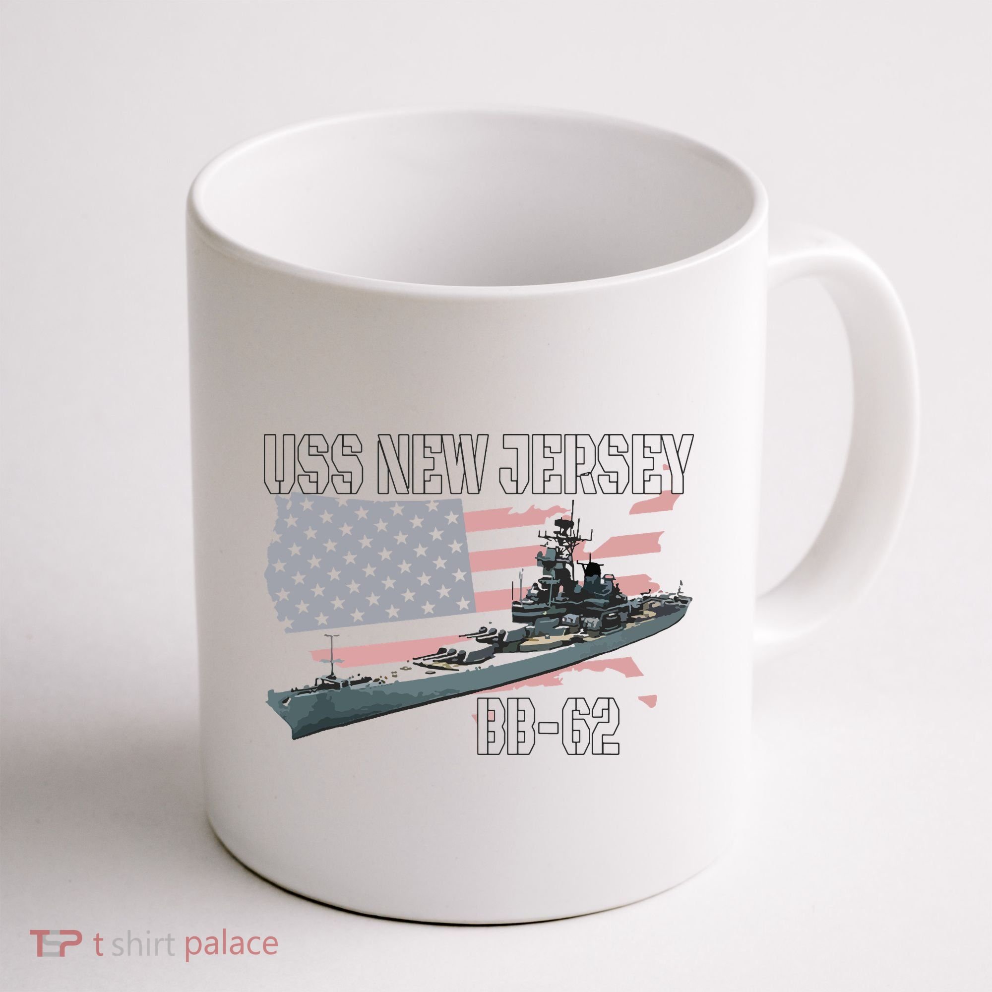 Ww2 American Battleship Uss New Jersey Bb62 Warship Veteran Coffee Mug