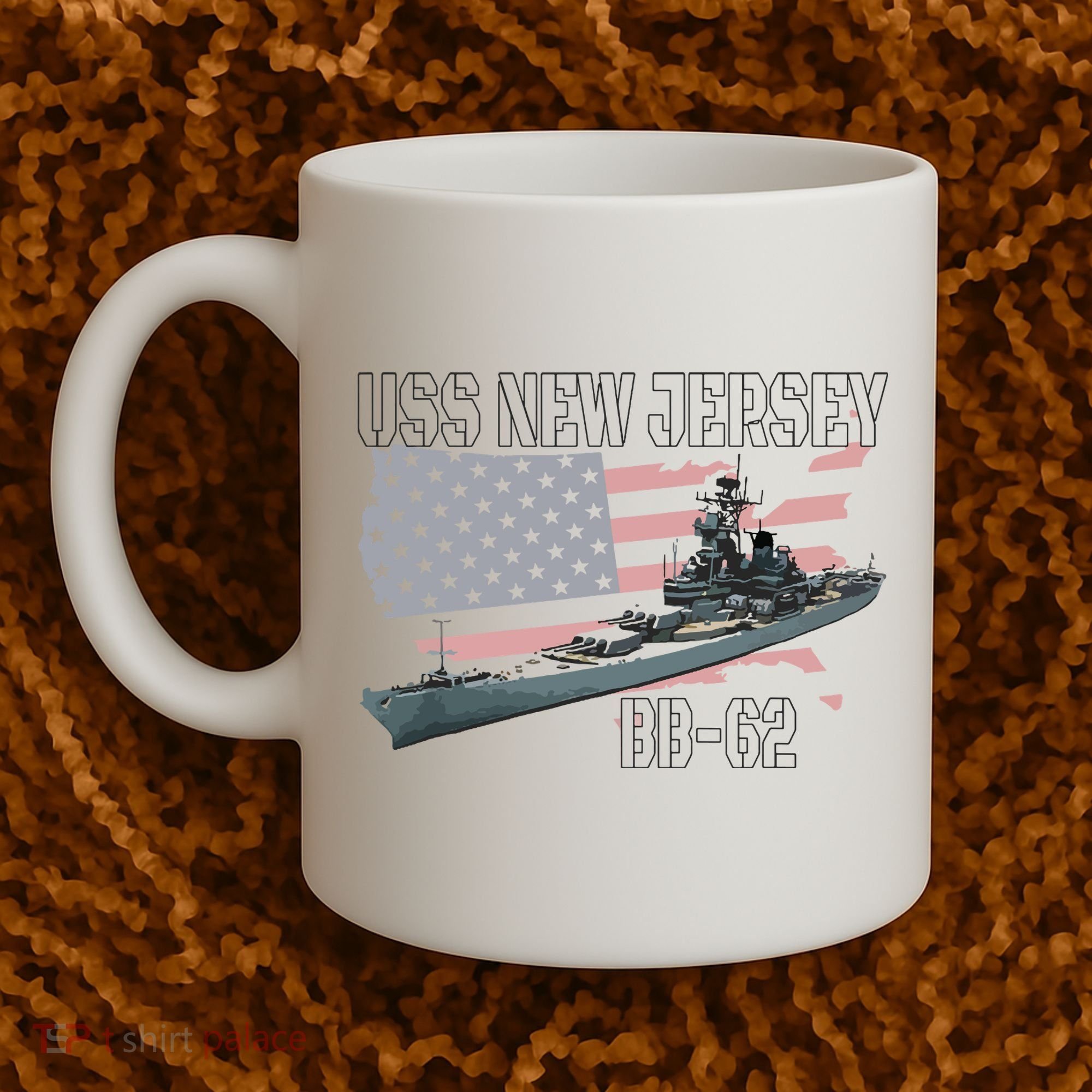 Ww2 American Battleship Uss New Jersey Bb62 Warship Veteran Coffee Mug