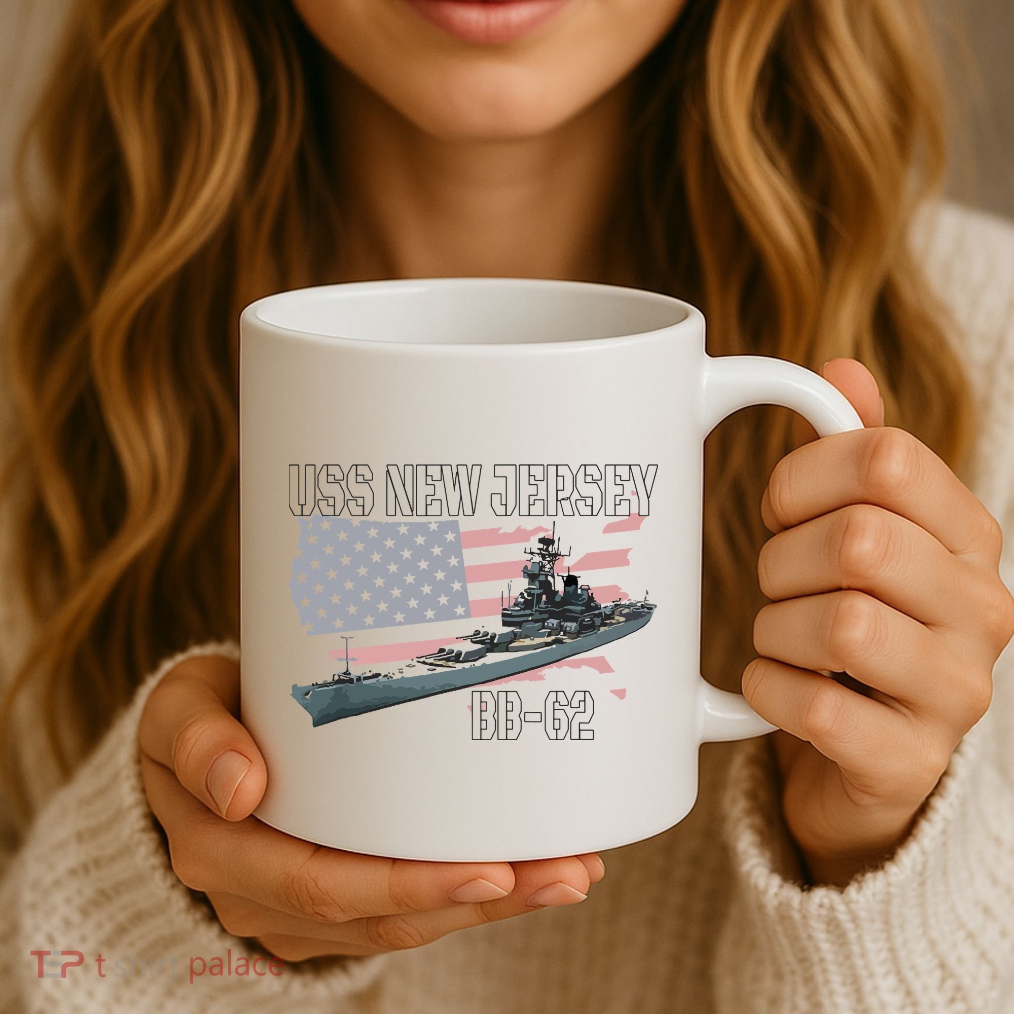 Ww2 American Battleship Uss New Jersey Bb62 Warship Veteran Coffee Mug