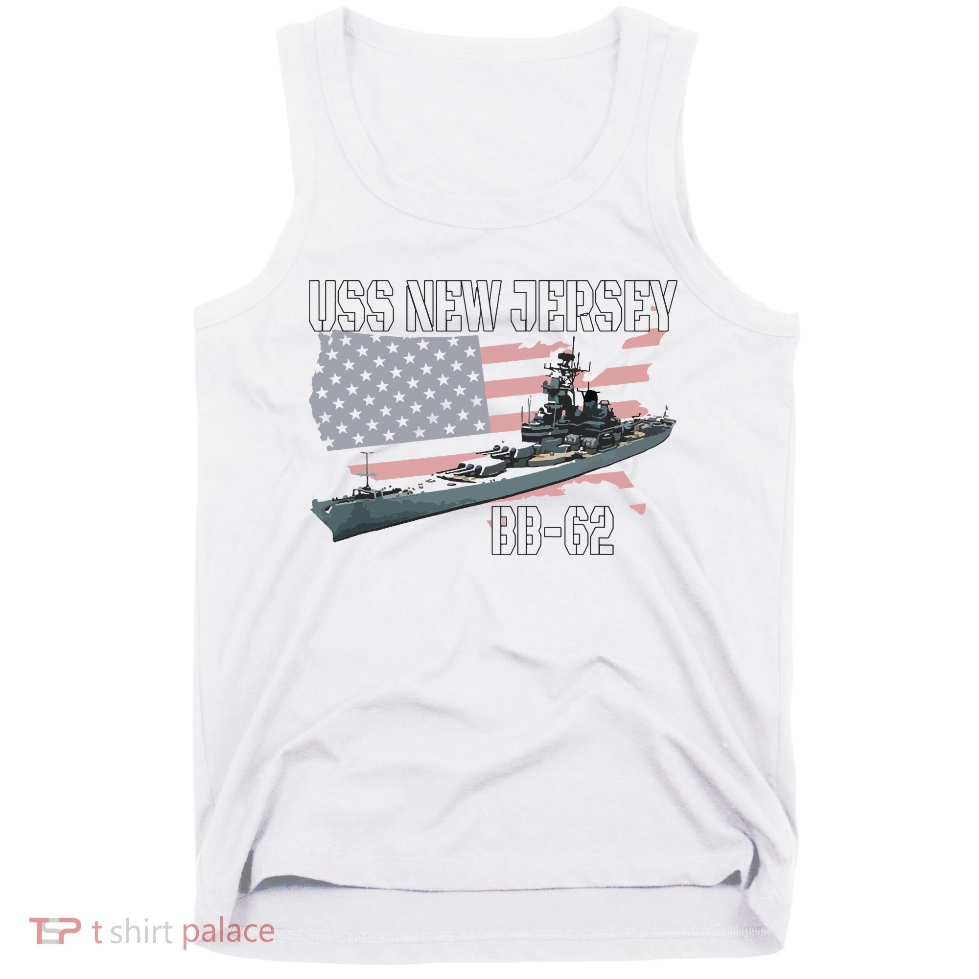 Ww2 American Battleship Uss New Jersey Bb62 Warship Veteran Tank Top