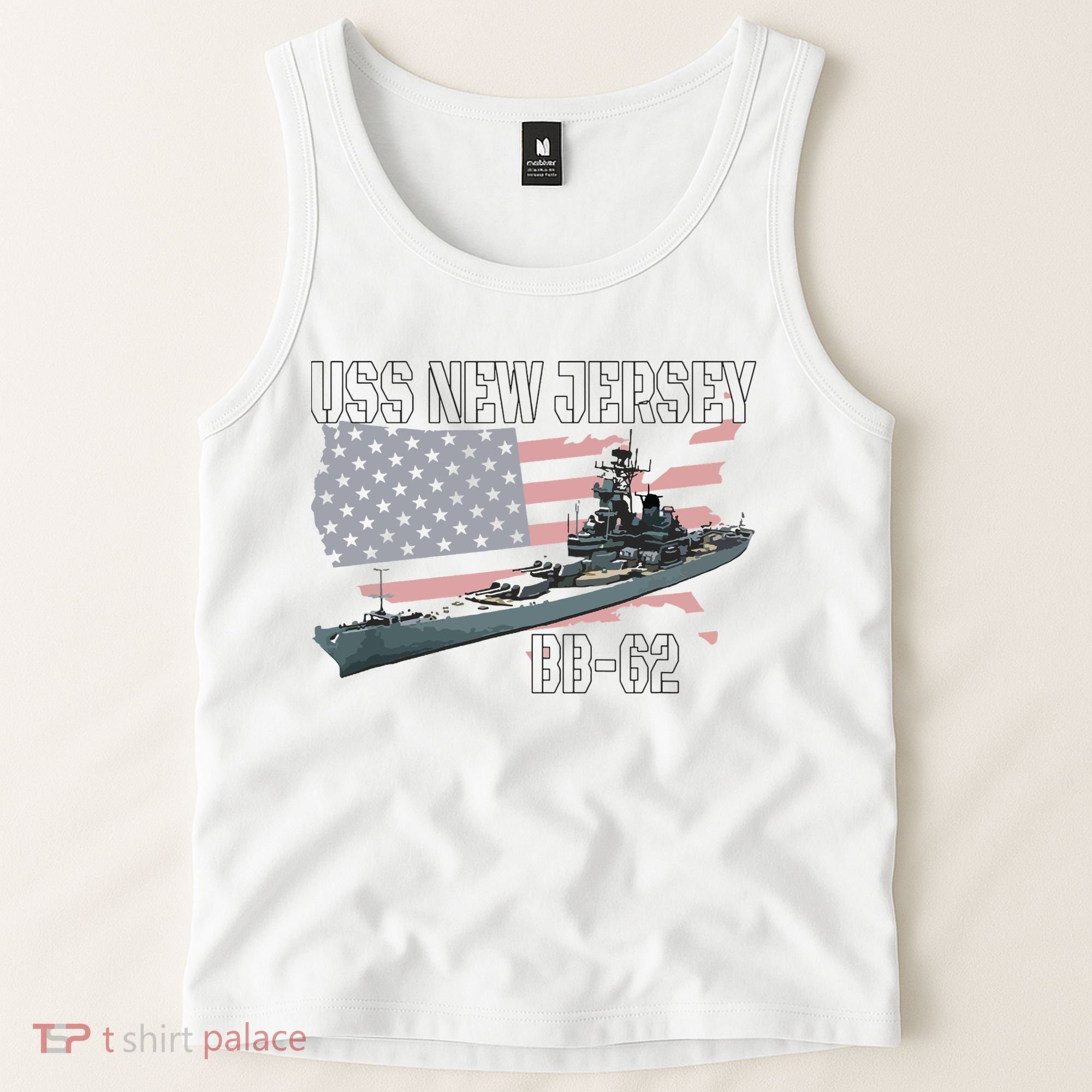 Ww2 American Battleship Uss New Jersey Bb62 Warship Veteran Tank Top