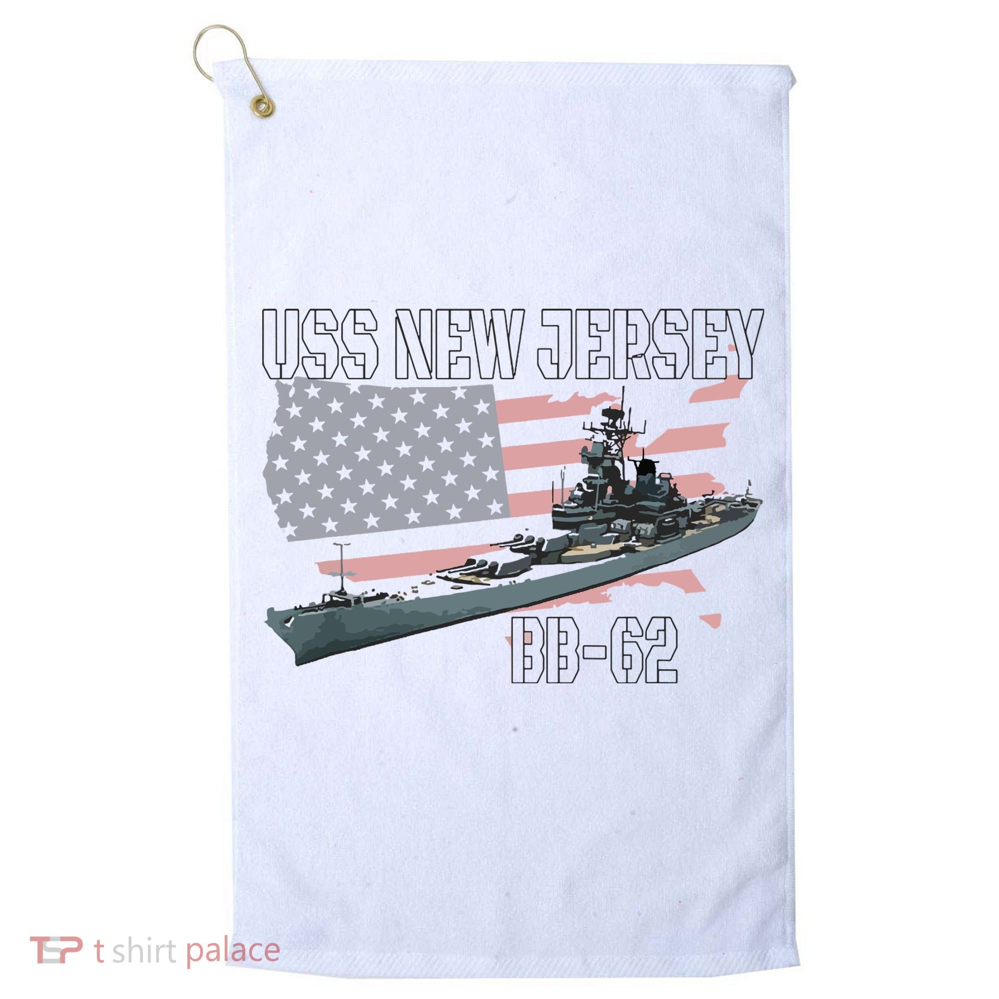 Ww2 American Battleship Uss New Jersey Bb62 Warship Veteran Golf Towel