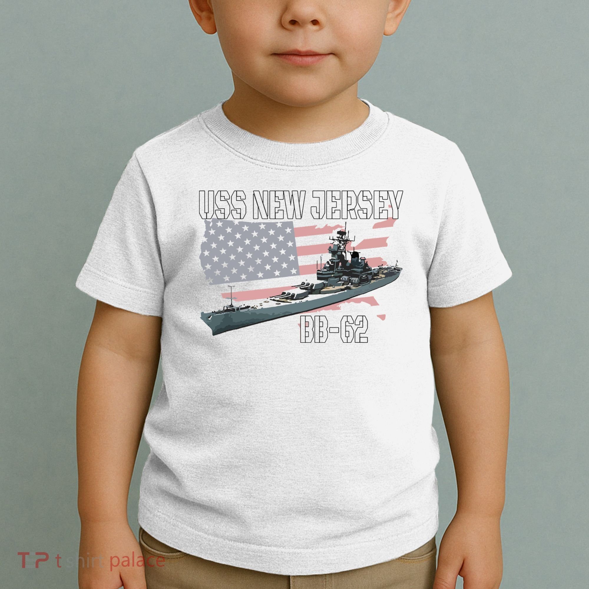 Ww2 American Battleship Uss New Jersey Bb62 Warship Veteran Toddler T-Shirt