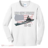 Ww2 American Battleship Uss New Jersey Bb62 Warship Veteran Kids Long Sleeve Shirt thumb 0
