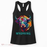 Wyoming American Bison Lover Buffalo For Men Women Souvenir Women's Tank Top thumb 0