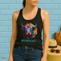 Wyoming American Bison Lover Buffalo For Men Women Souvenir Women's Tank Top thumb 2