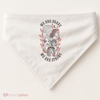 We Are Brave We Are Strong Female USA-Made Doggie Bandana thumb 0