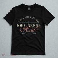 With A Body Like This Who Needs Hair Balding Funny Dad T-Shirt thumb 5