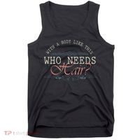 With A Body Like This Who Needs Hair Balding Funny Dad Tank Top thumb 0