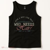 With A Body Like This Who Needs Hair Balding Funny Dad Tank Top thumb 2