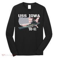 WW2 American Battleship USS Iowa Warship BB61 Veterans  Long Sleeve Shirt thumb 0