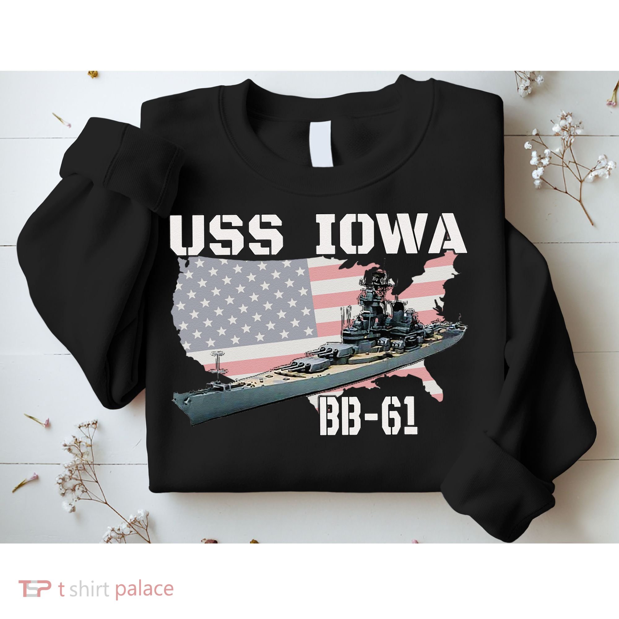 WW2 American Battleship USS Iowa Warship BB61 Veterans  Sweatshirt