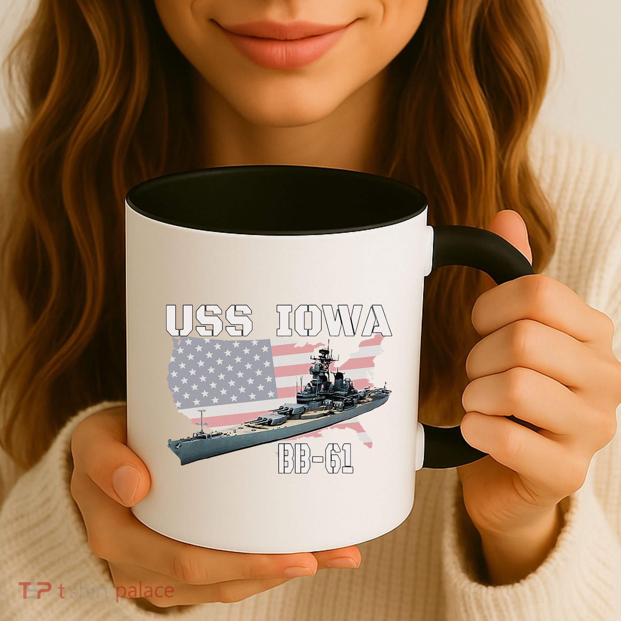 WW2 American Battleship USS Iowa Warship BB61 Veterans  Coffee Mug