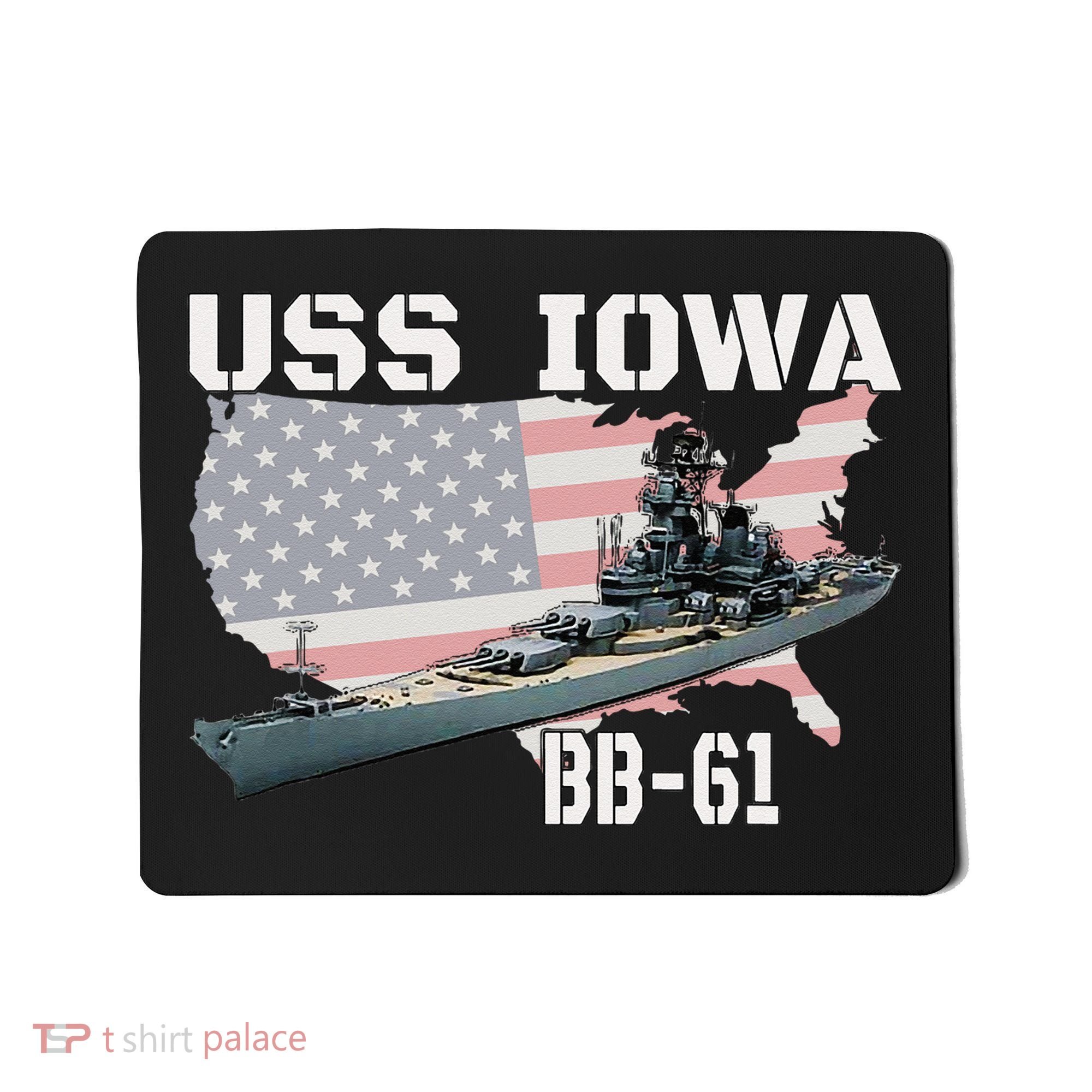 WW2 American Battleship USS Iowa Warship BB61 Veterans  Mousepad