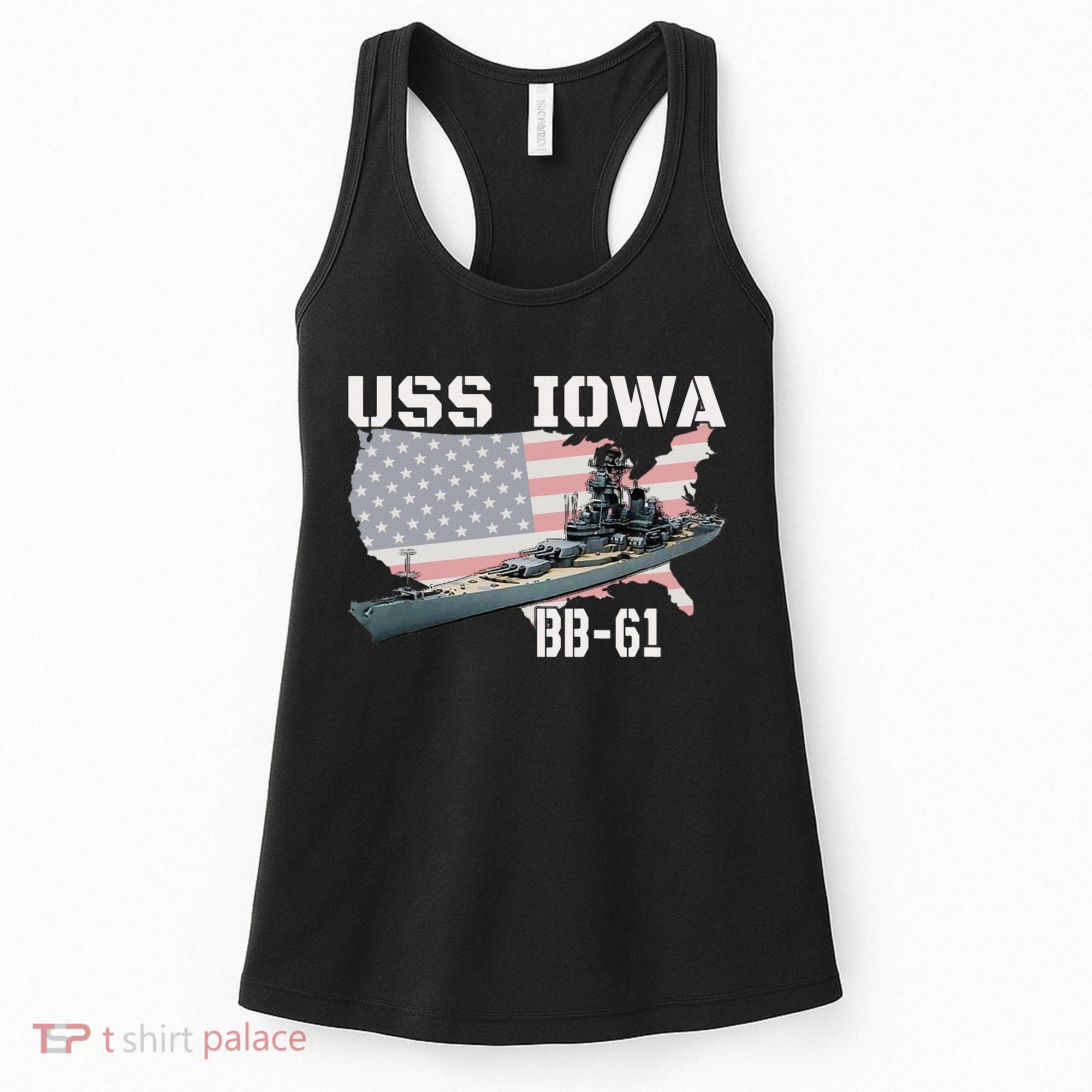 WW2 American Battleship USS Iowa Warship BB61 Veterans  Women's Tank Top