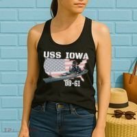 WW2 American Battleship USS Iowa Warship BB61 Veterans  Women's Tank Top thumb 2
