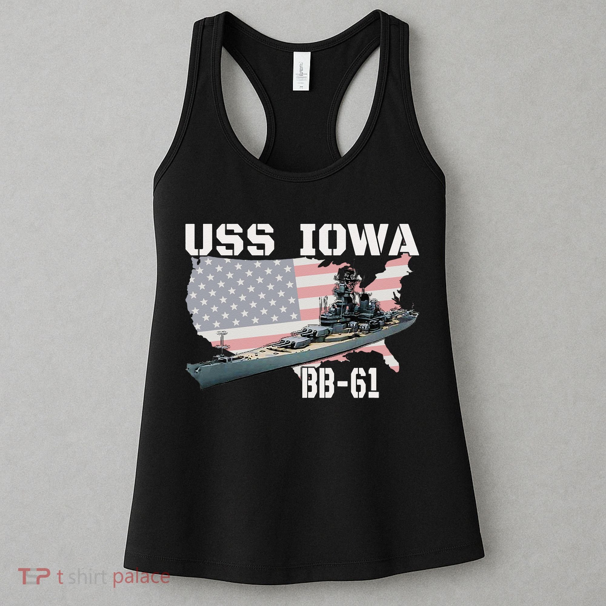 WW2 American Battleship USS Iowa Warship BB61 Veterans  Women's Tank Top