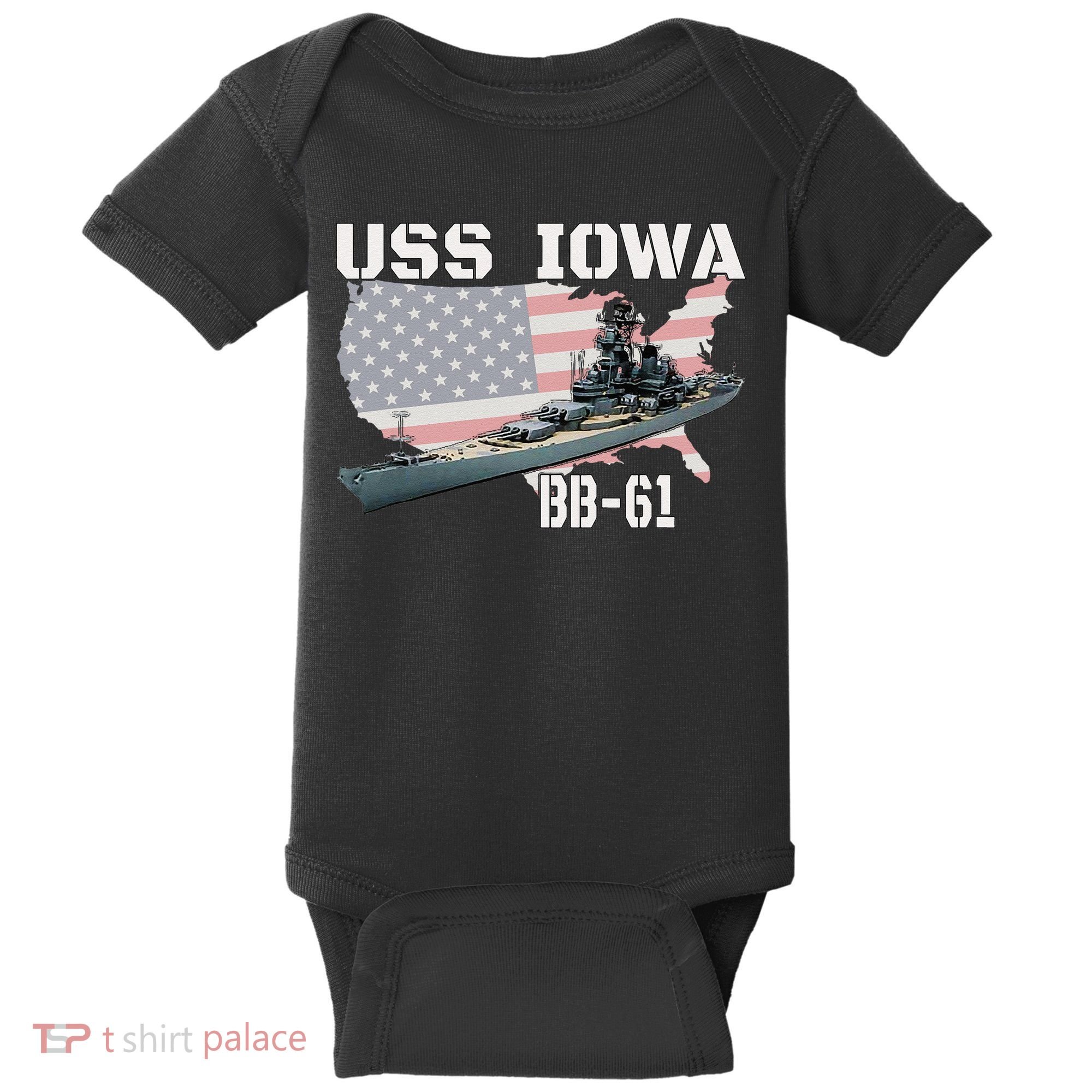 WW2 American Battleship USS Iowa Warship BB61 Veterans  Baby Bodysuit