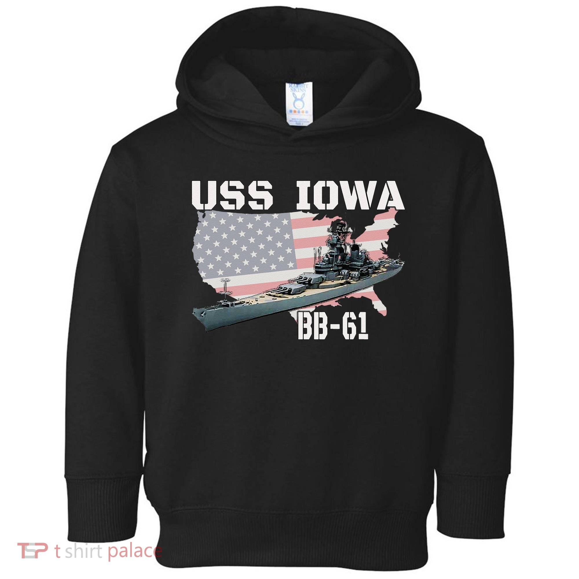 WW2 American Battleship USS Iowa Warship BB61 Veterans  Toddler Hoodie