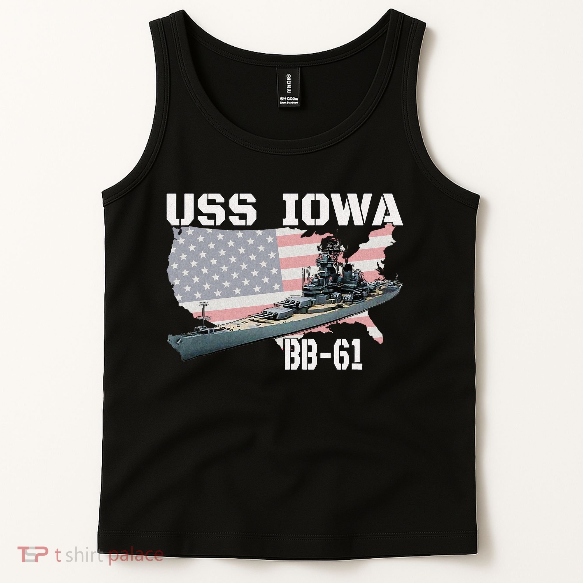 WW2 American Battleship USS Iowa Warship BB61 Veterans  Tank Top