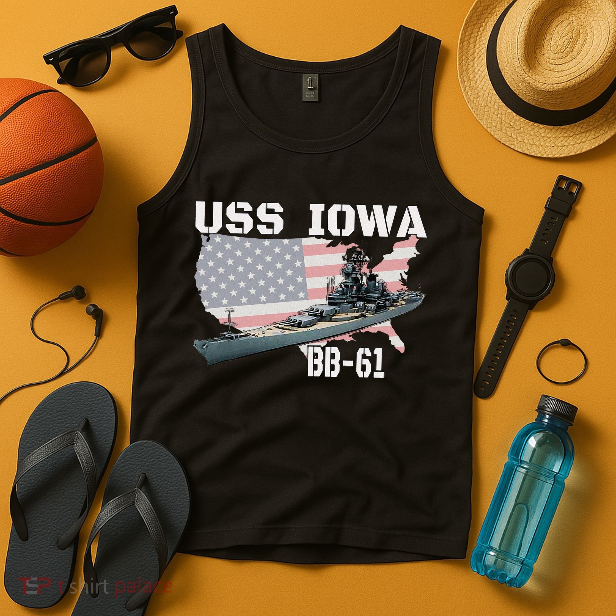 WW2 American Battleship USS Iowa Warship BB61 Veterans  Tank Top