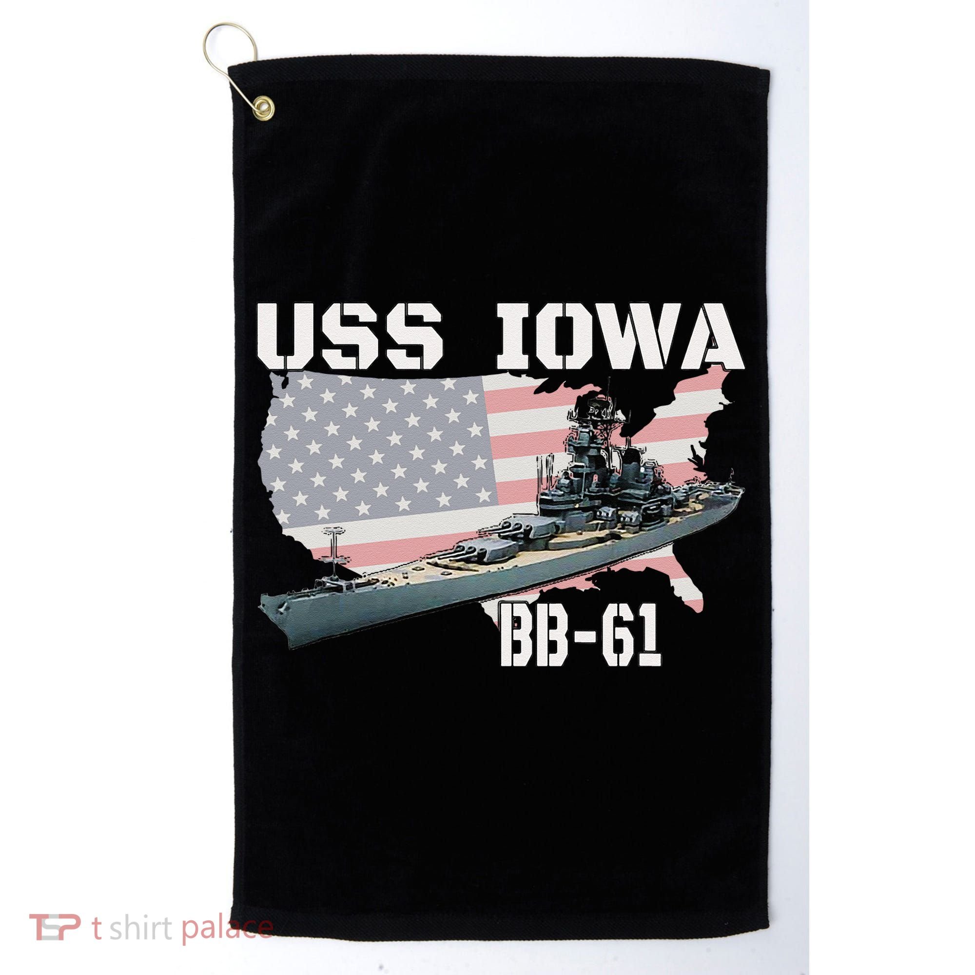 WW2 American Battleship USS Iowa Warship BB61 Veterans  Golf Towel