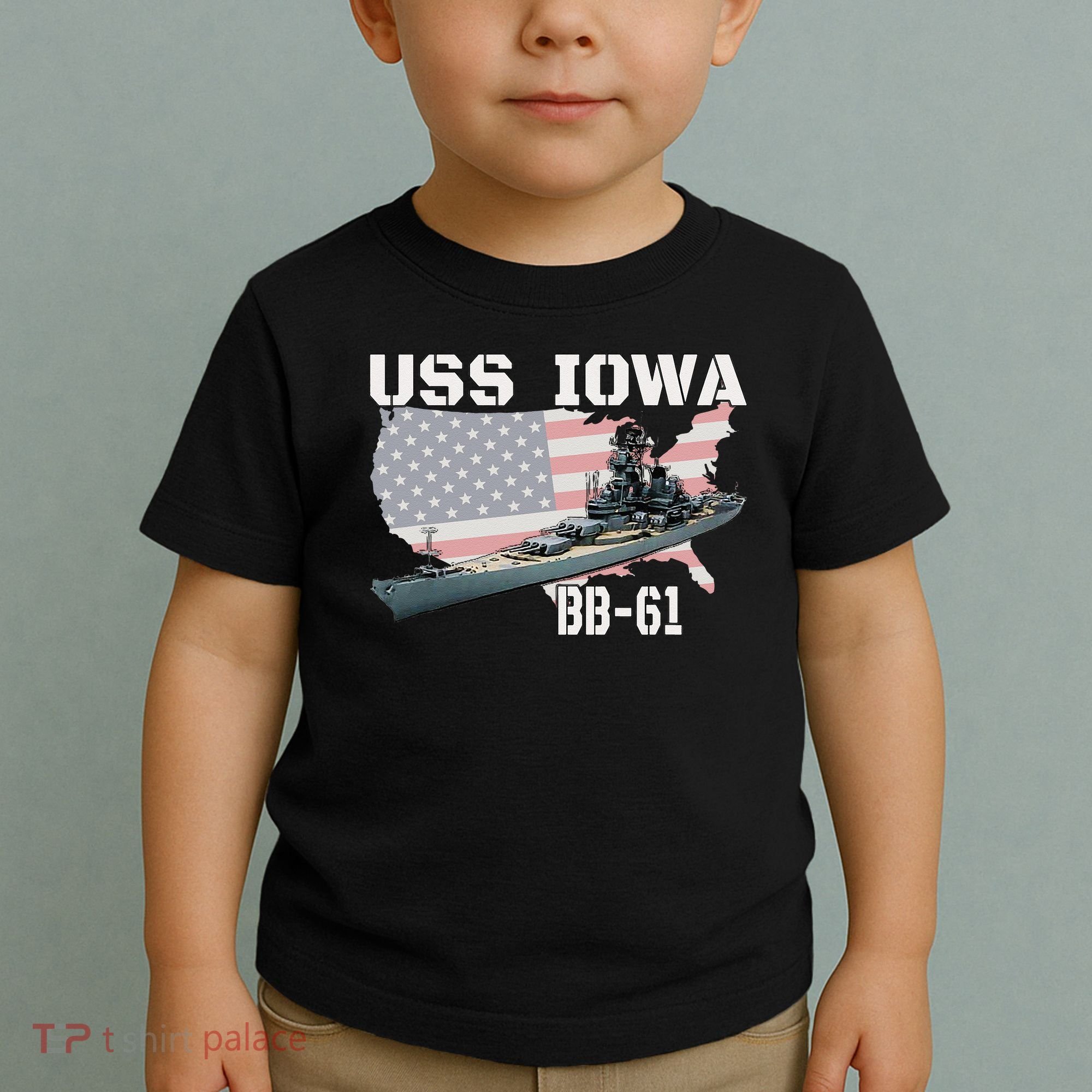 WW2 American Battleship USS Iowa Warship BB61 Veterans  Toddler T-Shirt