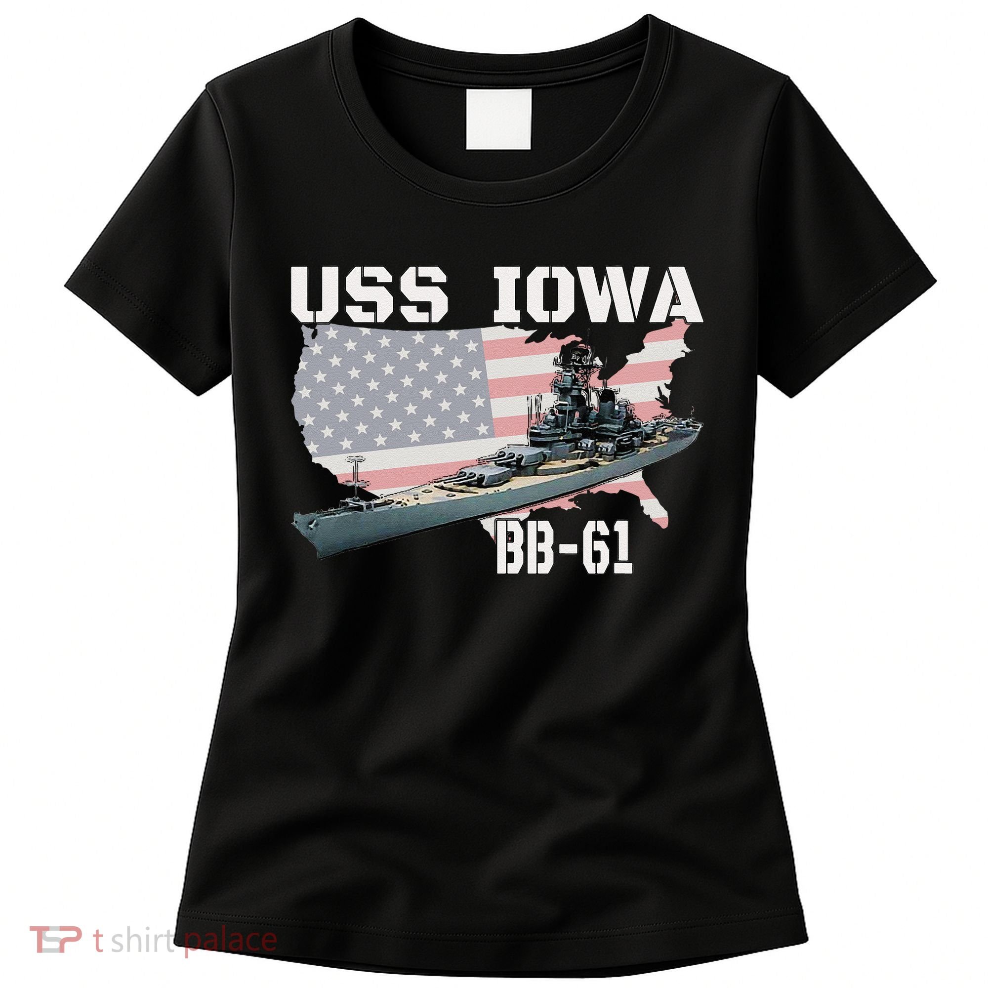 WW2 American Battleship USS Iowa Warship BB61 Veterans  Women's T-Shirt