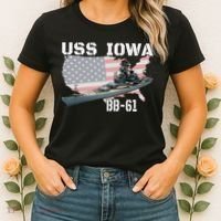 WW2 American Battleship USS Iowa Warship BB61 Veterans  Women's T-Shirt thumb 2