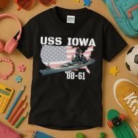 WW2 American Battleship USS Iowa Warship BB61 Veterans  Kids T-Shirt thumb 3