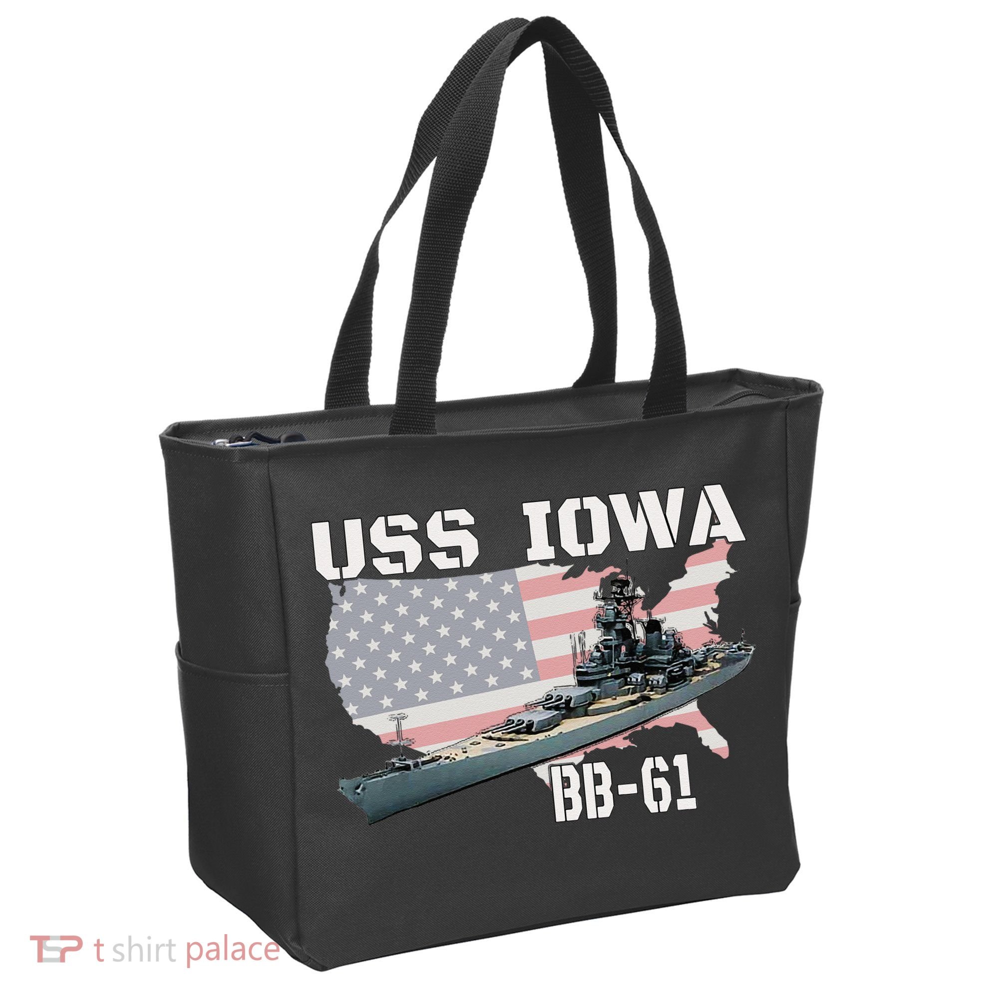 WW2 American Battleship USS Iowa Warship BB61 Veterans  Tote Bag