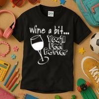 Wine A Bit YouLl Feel Better Kids T-Shirt thumb 3