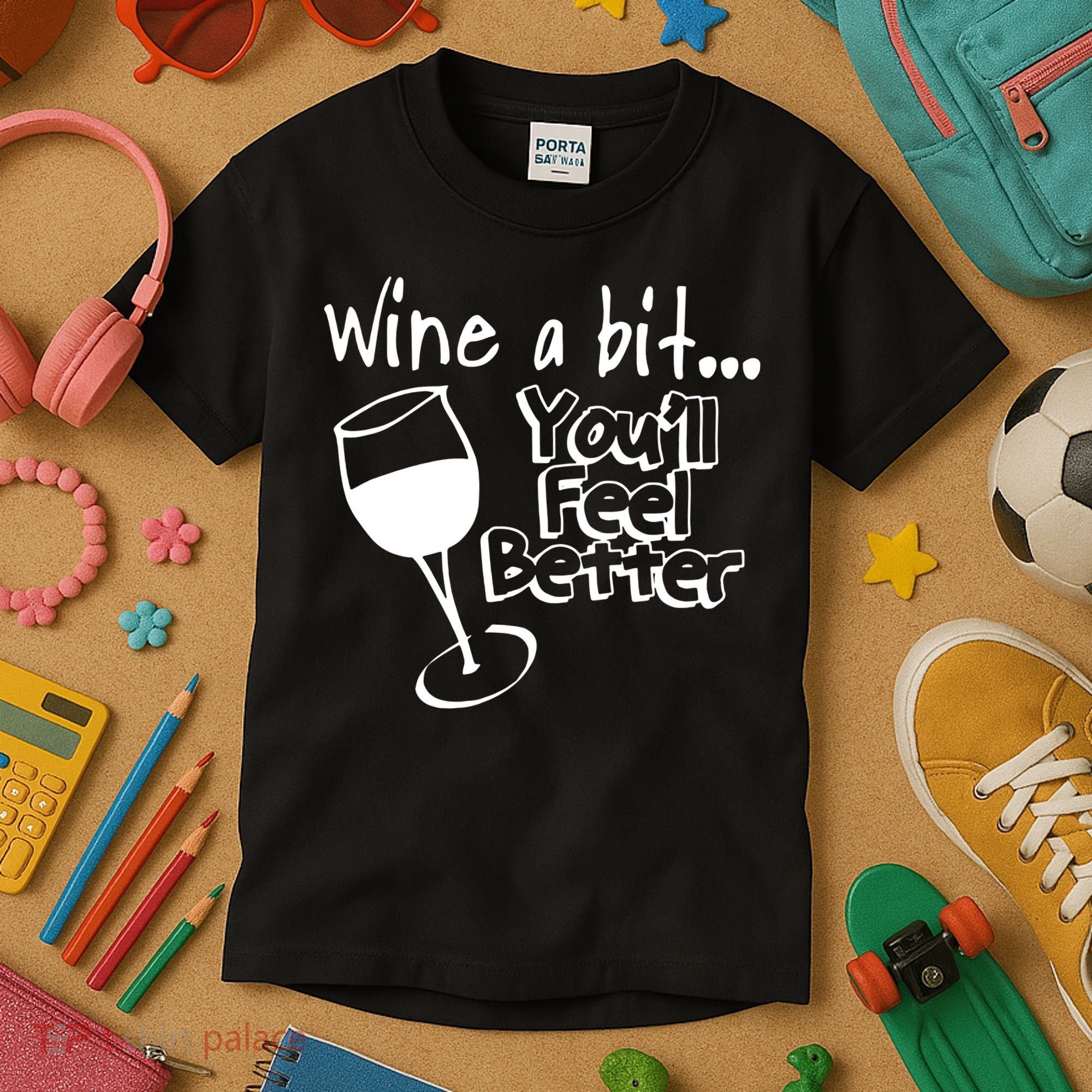 Wine A Bit YouLl Feel Better Kids T-Shirt