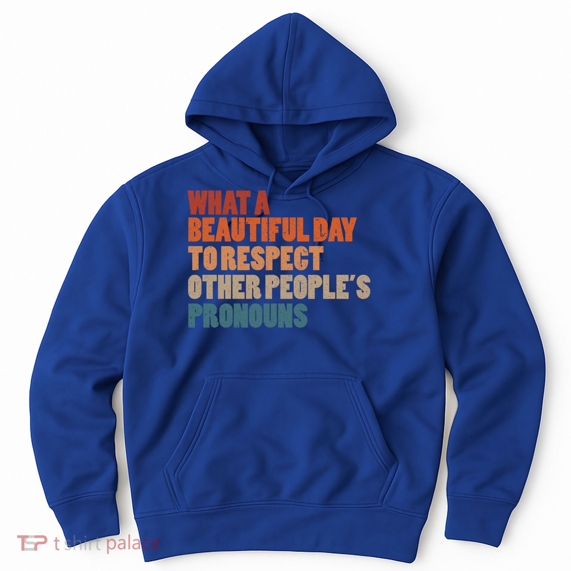 What A Beautiful Day To Respect Other Peoples Pronouns Cool Gift Hoodie