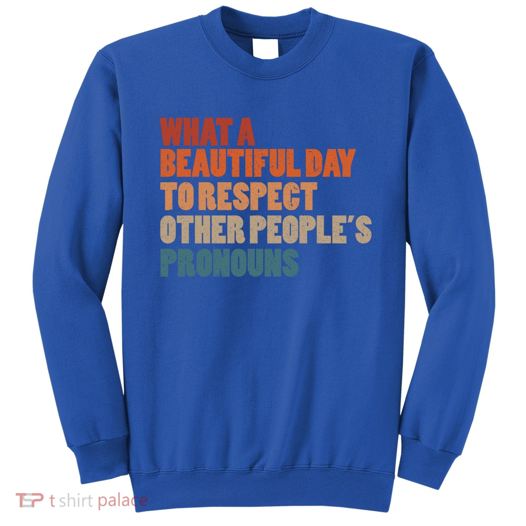 What A Beautiful Day To Respect Other Peoples Pronouns Cool Gift Sweatshirt