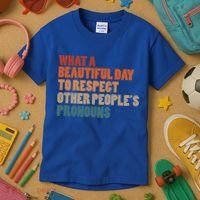 What A Beautiful Day To Respect Other Peoples Pronouns Cool Gift Kids T-Shirt thumb 3