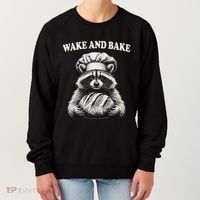 Wake And Bake Sourdough Funny Raccoon Baker Meme Women's Sweatshirt thumb 0