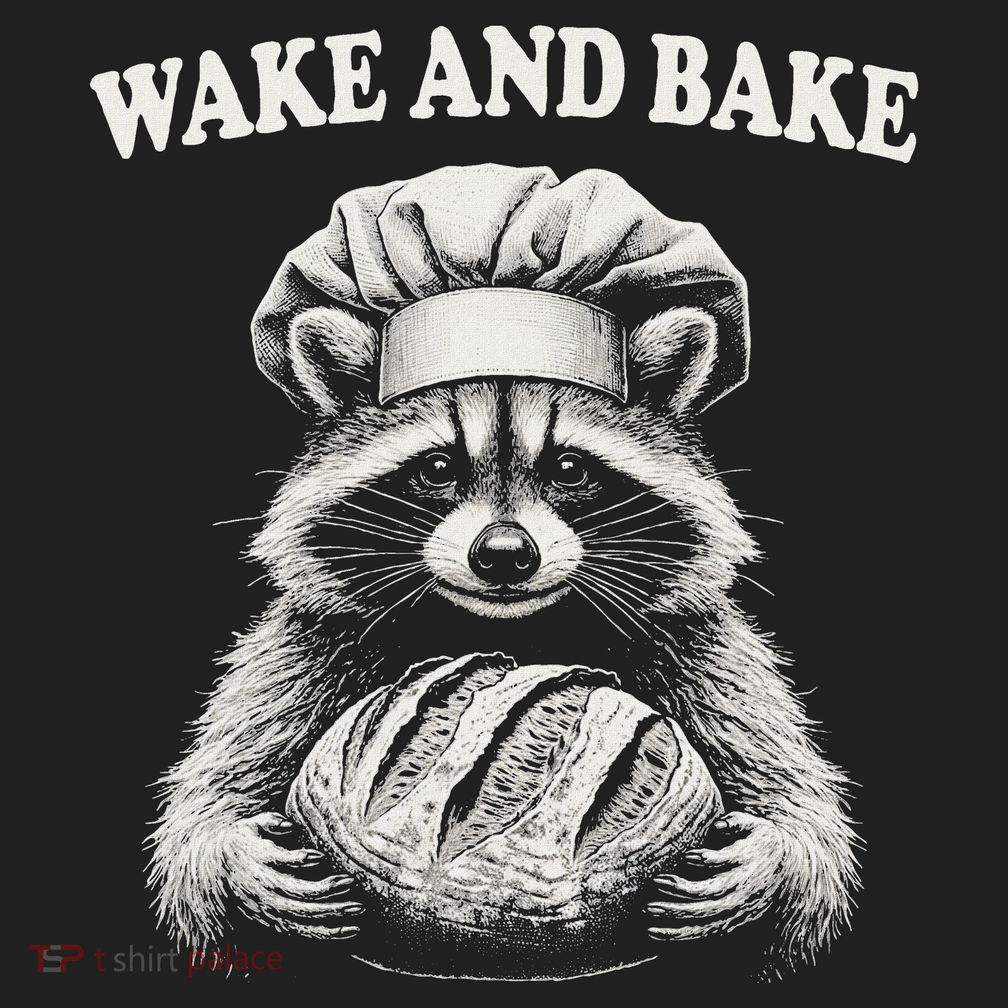 Wake And Bake Sourdough Funny Raccoon Baker Meme Women's Sweatshirt