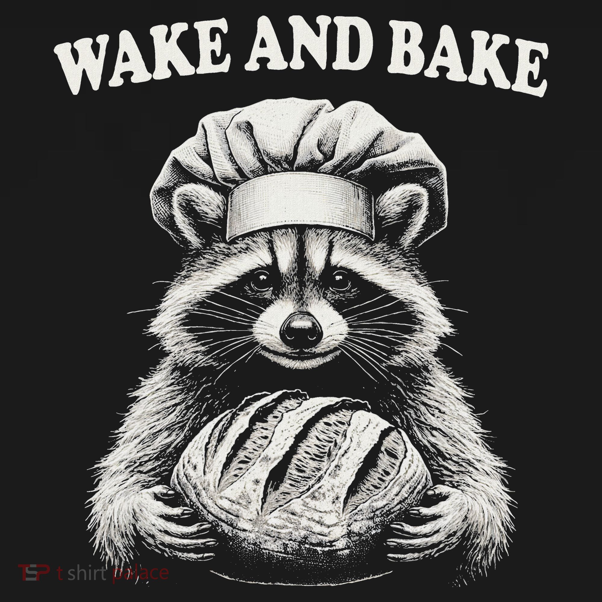 Wake And Bake Sourdough Funny Raccoon Baker Meme Doggie Tank