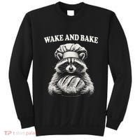 Wake And Bake Sourdough Funny Raccoon Baker Meme Sweatshirt thumb 0