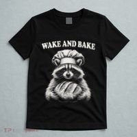 Wake And Bake Sourdough Funny Raccoon Baker Meme T-Shirt thumb 5