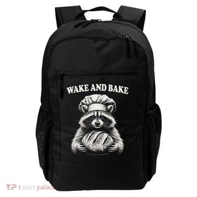Wake And Bake Sourdough Funny Raccoon Baker Meme Backpack