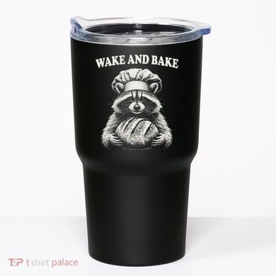 Wake And Bake Sourdough Funny Raccoon Baker Meme Tumbler