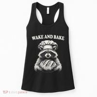 Wake And Bake Sourdough Funny Raccoon Baker Meme Women's Tank Top thumb 0