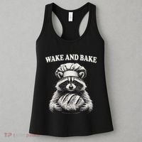 Wake And Bake Sourdough Funny Raccoon Baker Meme Women's Tank Top thumb 3