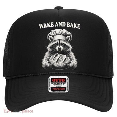 Wake And Bake Sourdough Funny Raccoon Baker Meme Hat